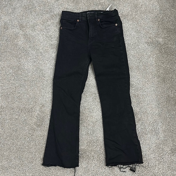 Zara Jeans Zara Mid Rise Cropped Flare Jeans Poshmark